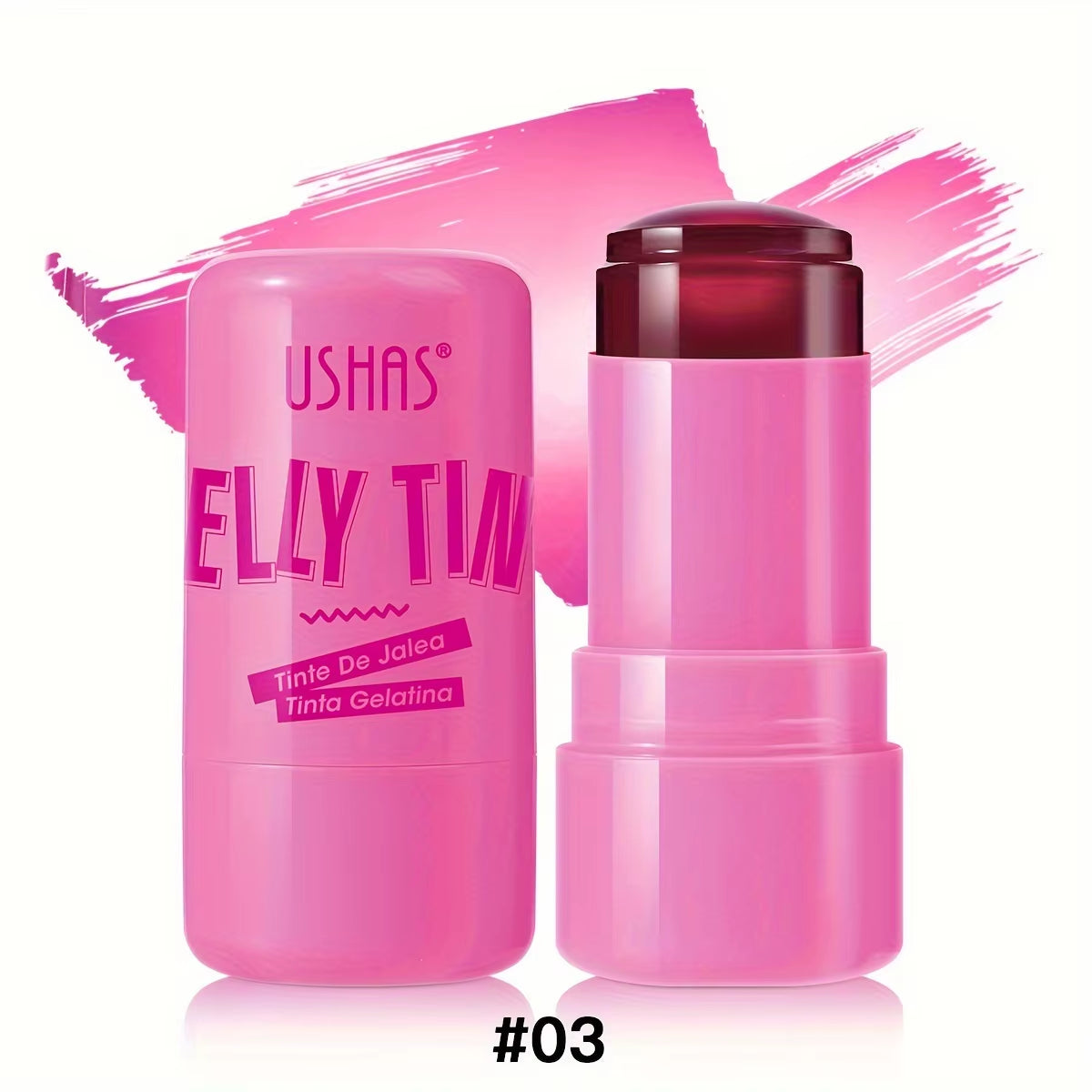 4 Colors Jelly Blush Stick Lip Balm Eyeshadow 3-In-1 Multi-Use Matte Blush Moisturize Brighten Lip Gloss