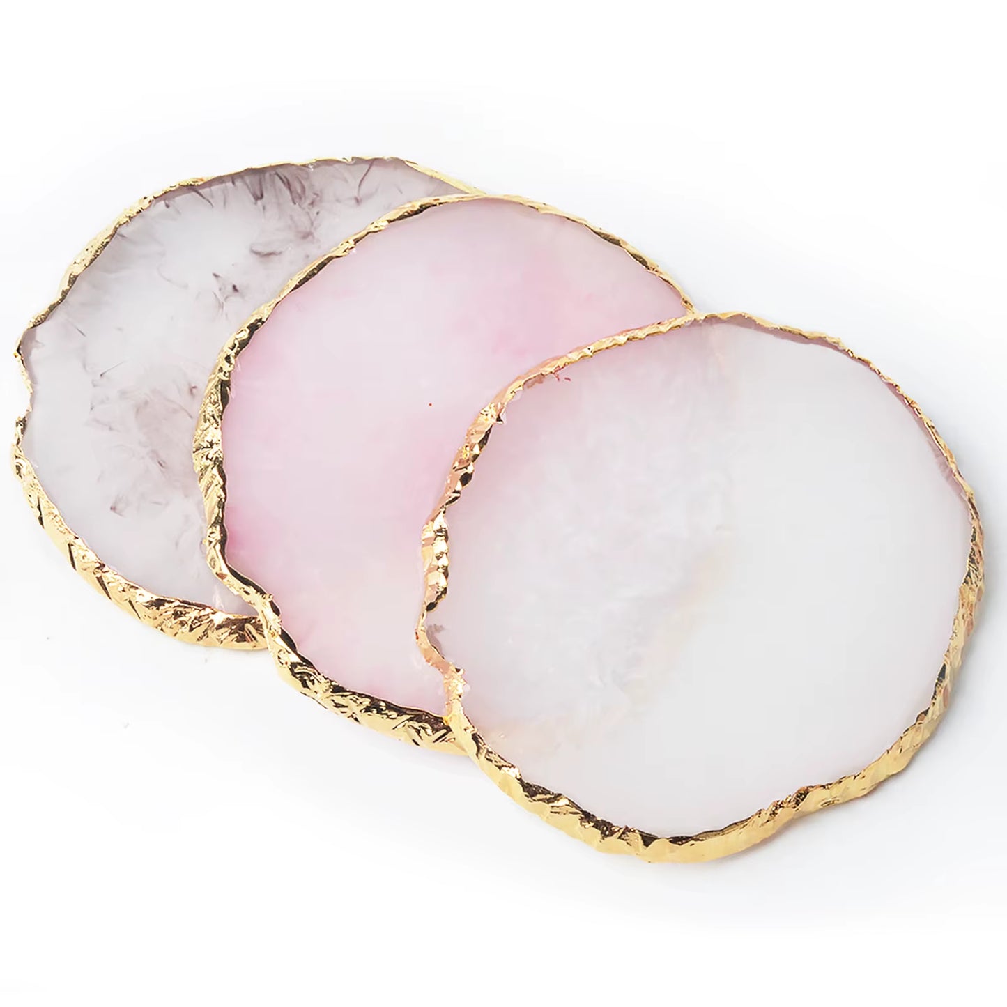 1PC round Resin Agate Stone Nail Art Palette False Nail Tips Mixing Color Drawing Pallet Gel Polish Display Shelf Manicure Tool